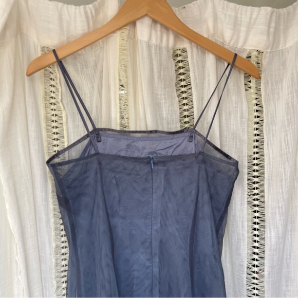 Vintage y2k Express Slate Blue Whimsical Fairy Layered Mesh Sequin Mini Dress M - Picture 6 of 10